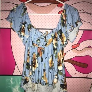 OOTDFASH floral off the shoulder top